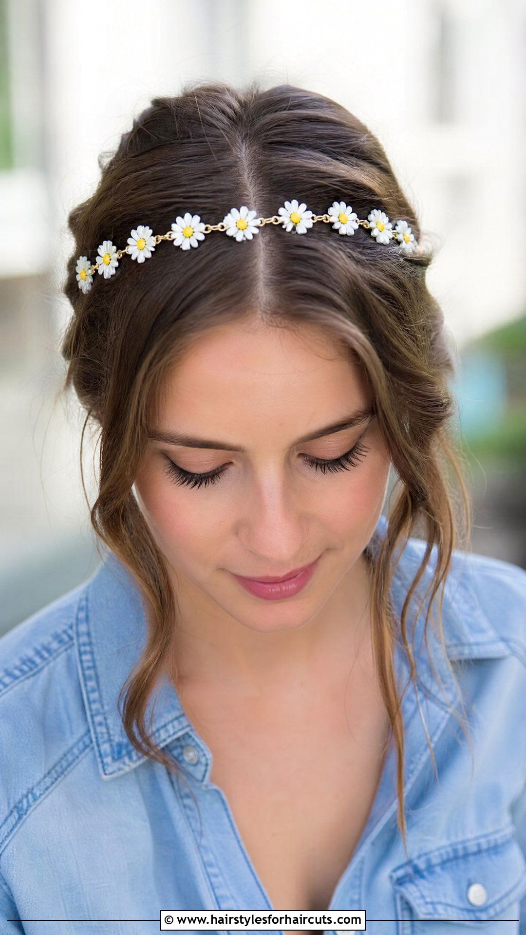 Daisy Chain Headband Hairstyle - 25 flower in hairstyles - 25 flower in hairstyles