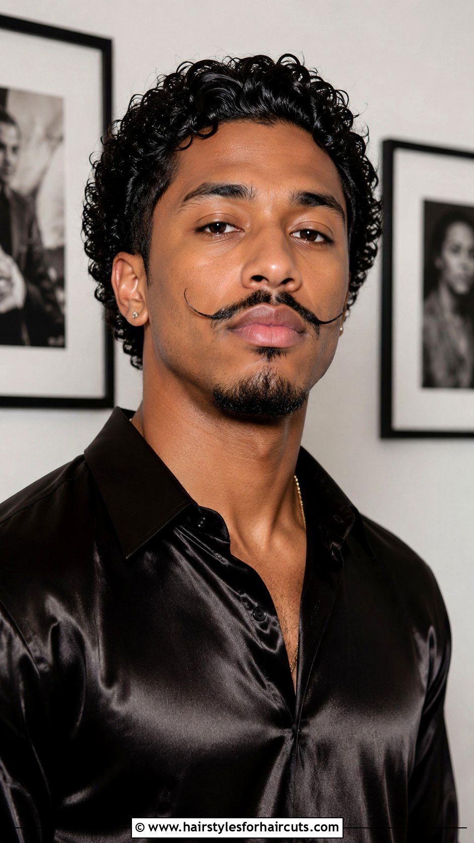 Dali Mustache With Jheri Curl - 25 80s facial hairstyles - 25 80s facial hairstyles