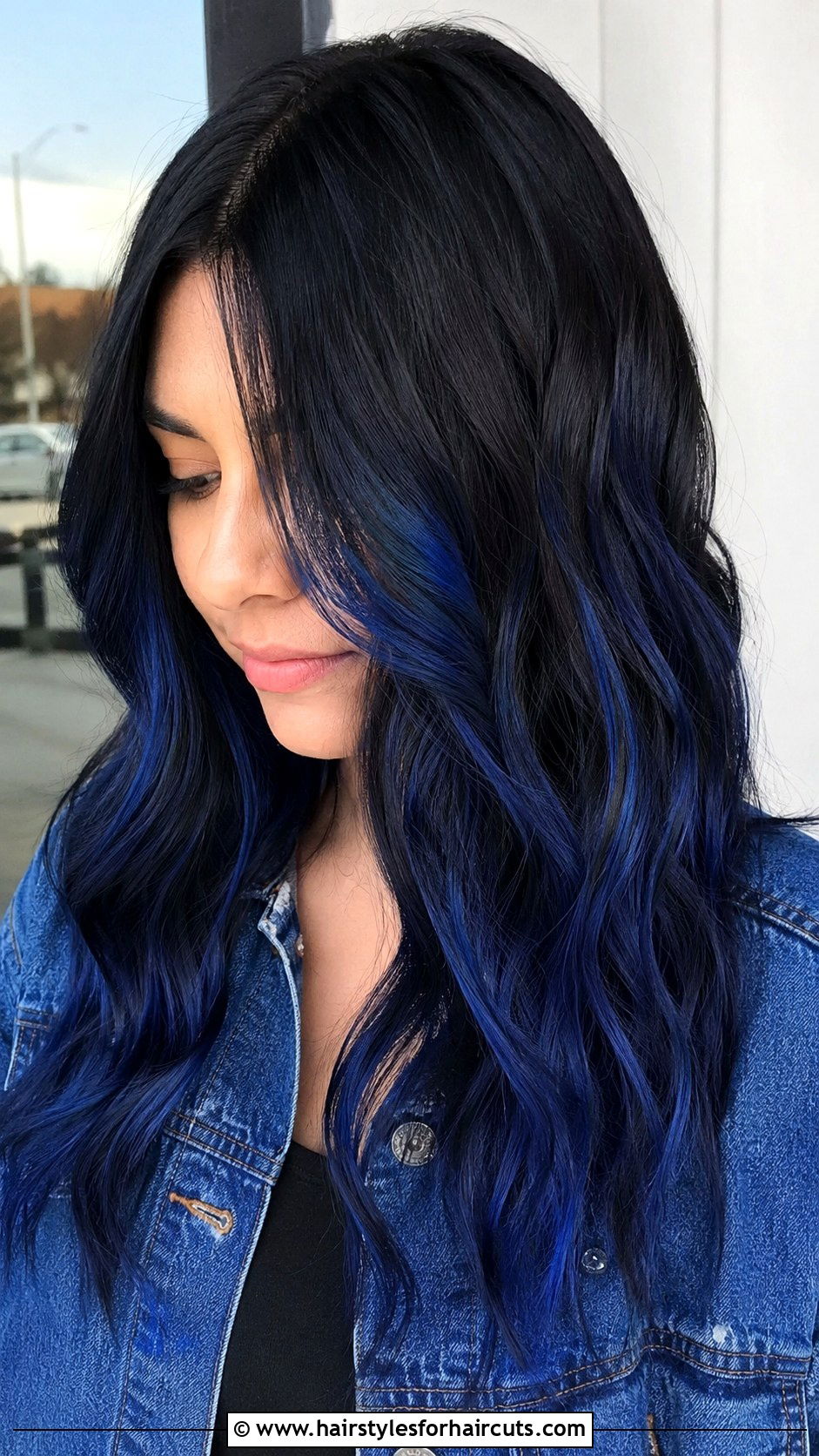 Dark Blue Balayage Hair - 25 dark blue hairstyles - 25 dark blue hairstyles