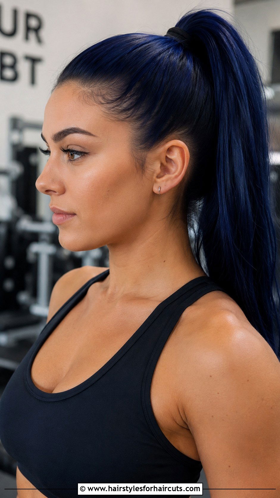 Dark Blue High Ponytail - 25 dark blue hairstyles - 25 dark blue hairstyles