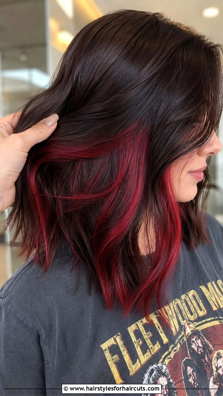 Dark Brown And Red Peekaboo Highlights - 25 brown and red hairstyles - 25 brown and red hairstyles