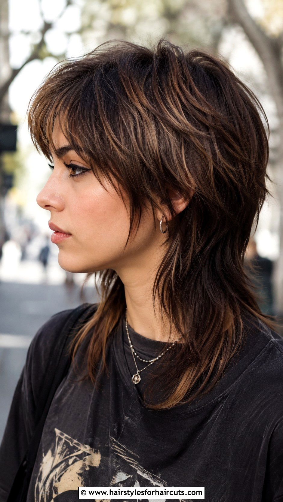 Dark Brown Mullet With Highlights - 25 brown hairstyles with highlights - 25 brown hairstyles with highlights