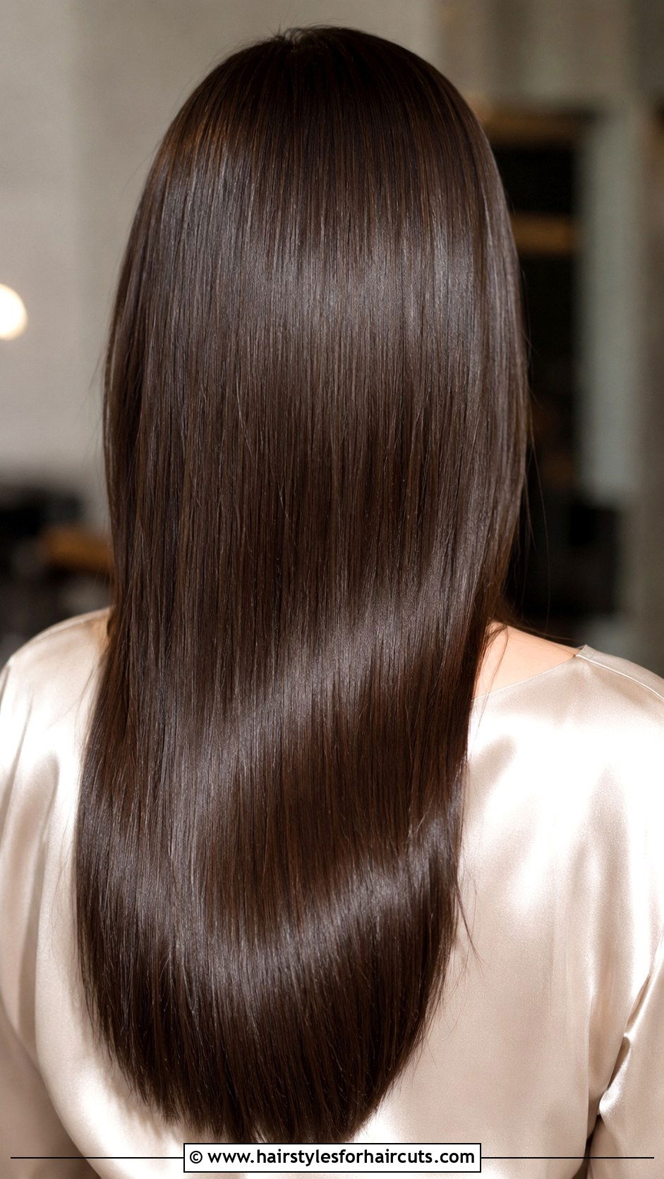 Dark Brown Sleek Straight Hair - 25 brown hairstyles - 25 brown hairstyles