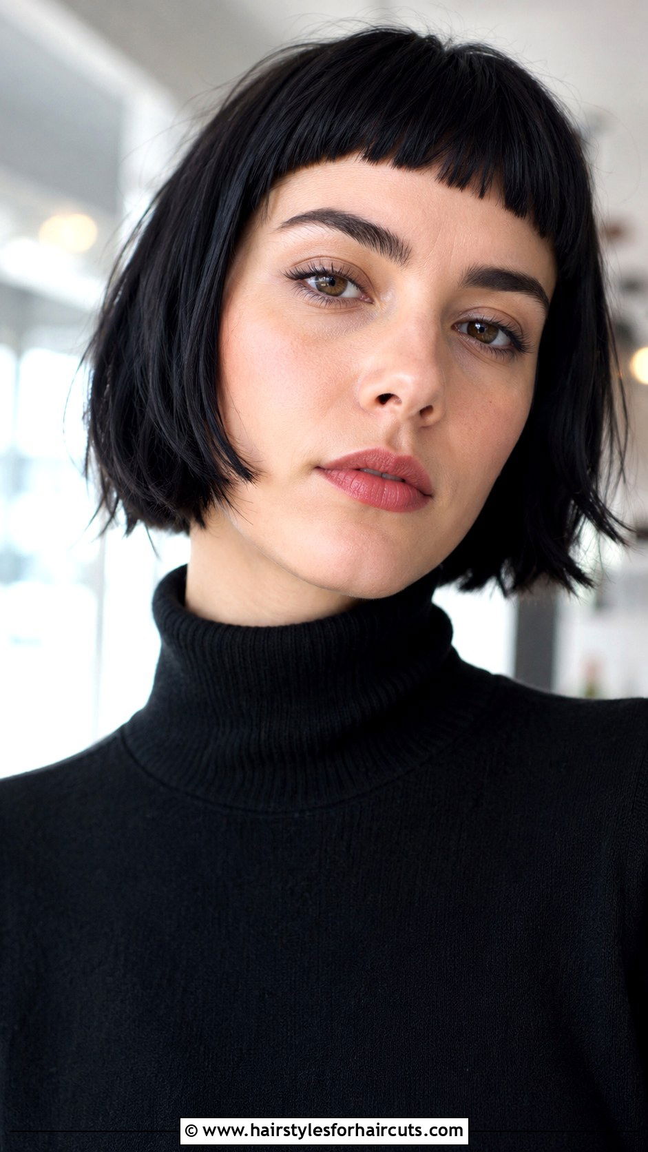 Dark Micro Bangs Haircut - 25 dark hairstyles - 25 dark hairstyles