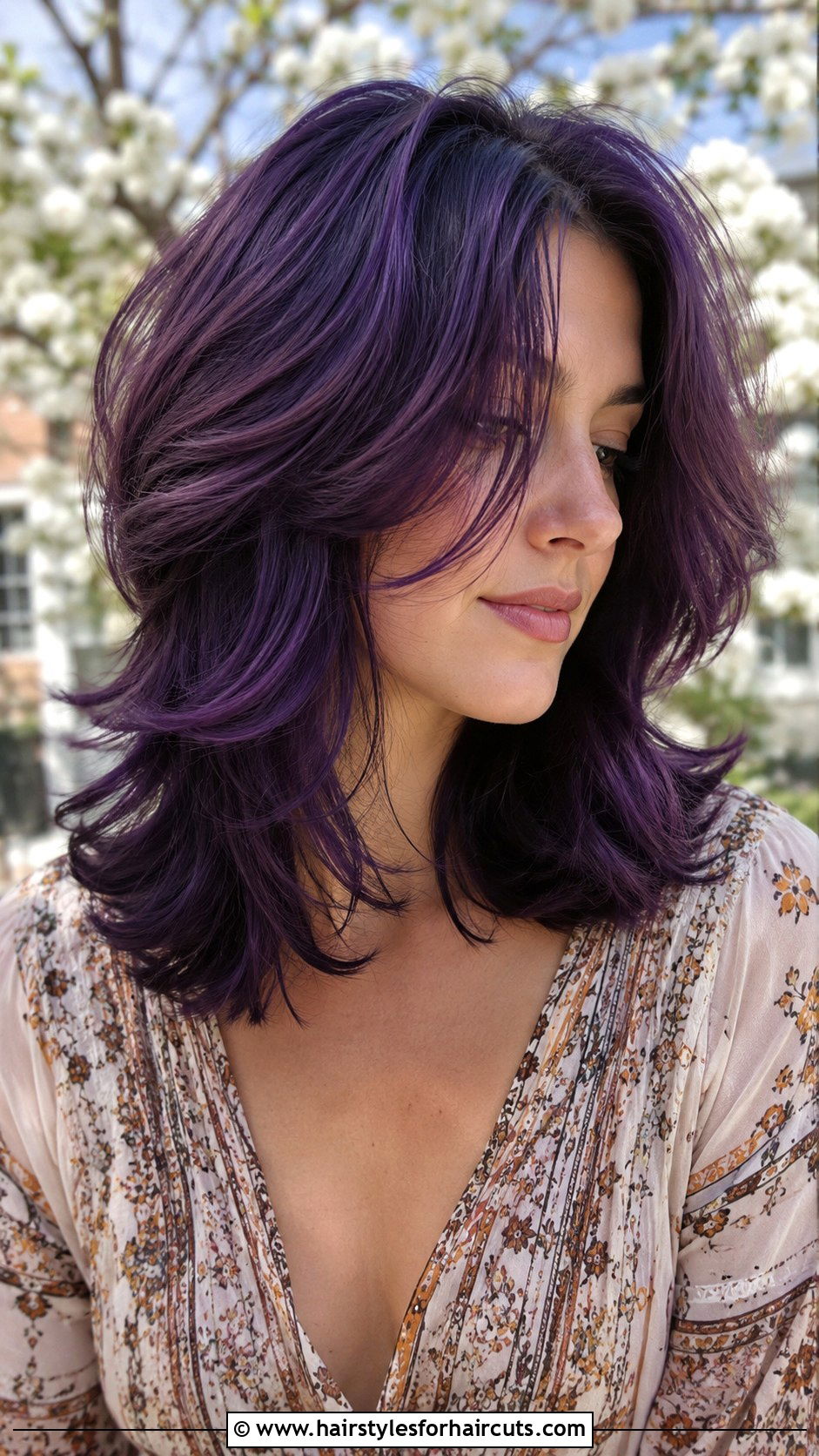 Dark Purple Butterfly Cut - 25 dark purple hairstyles - 25 dark purple hairstyles