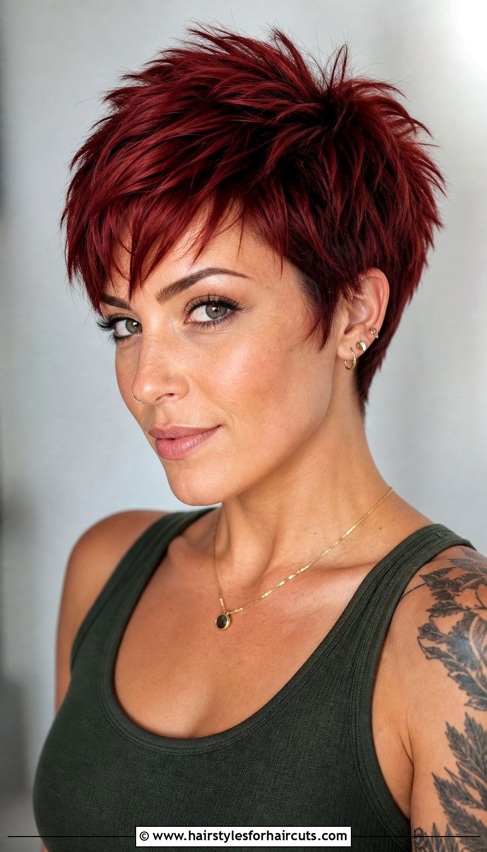 Deep Red Textured Crop - 25 short red hairstyles - 25 short red hairstyles