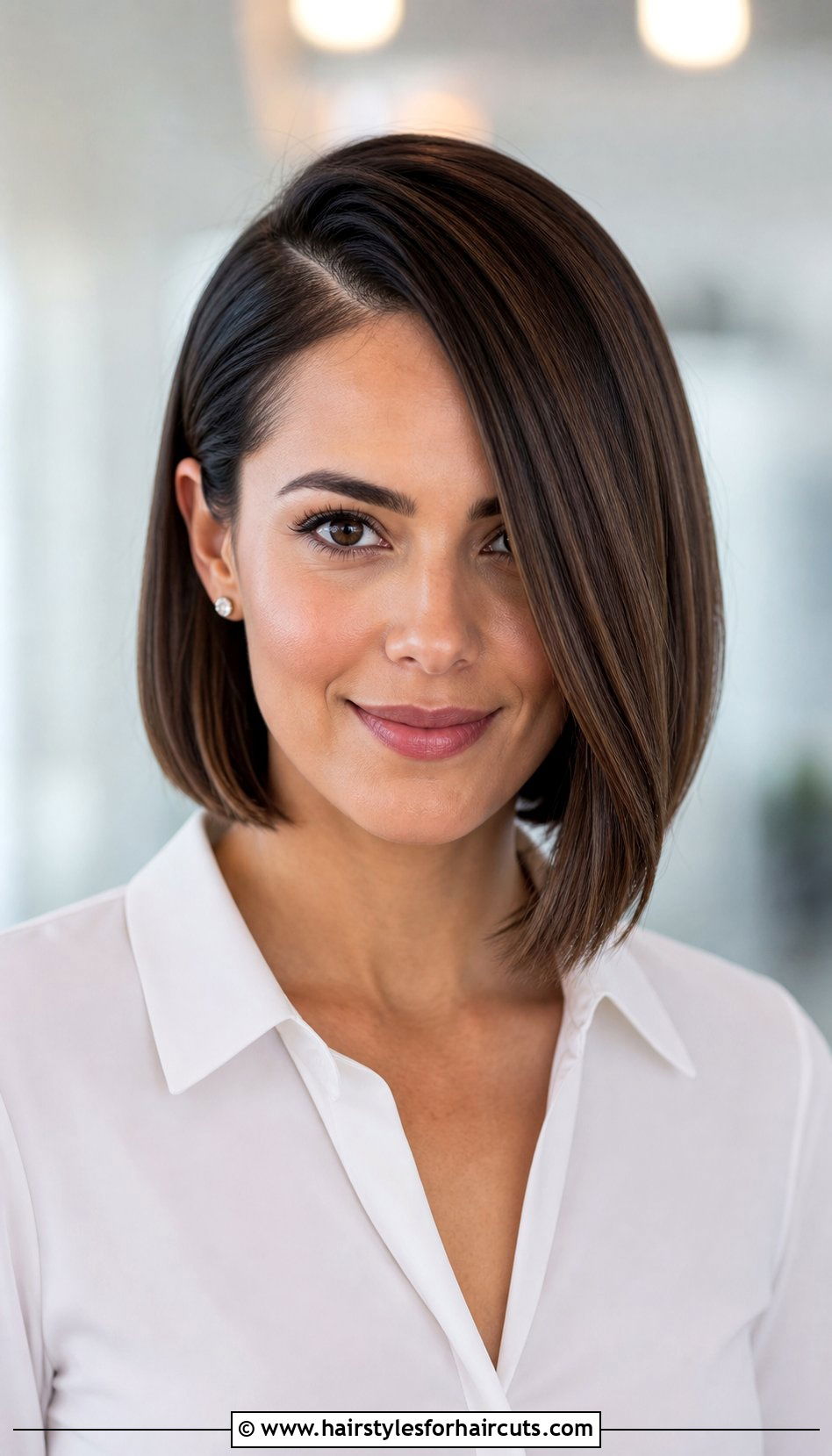 Deep Side Part Bob Haircut - 25 haircuts for round face shape - 25 haircuts for round face shape