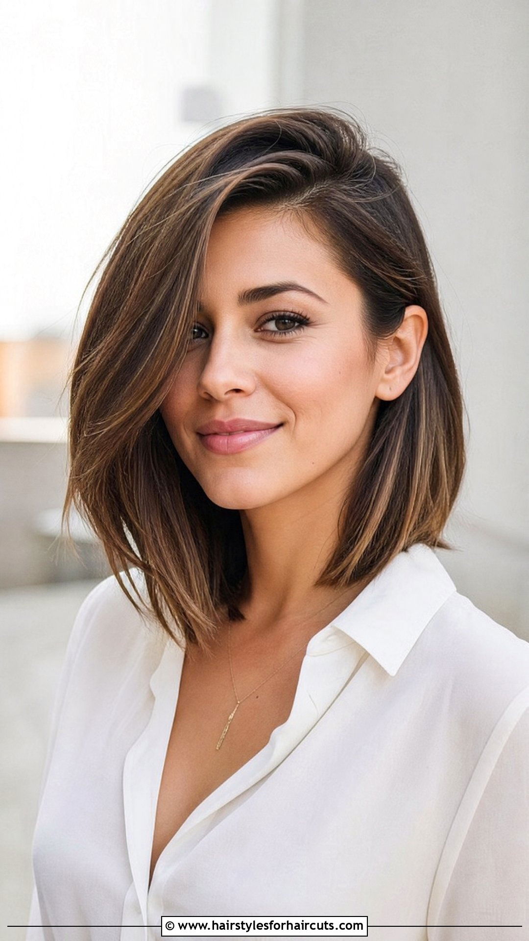 Deep Side Part Lob - 25 best hairstyles for round faces - 25 best hairstyles for round faces