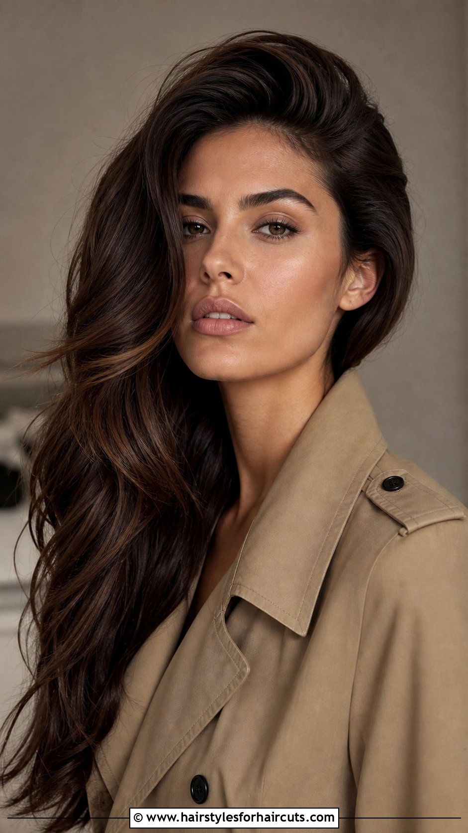 Deep Side Part Long Brunette Hair - 25 cute hairstyles for brunettes with long hair - 25 cute hairstyles for brunettes with long hair