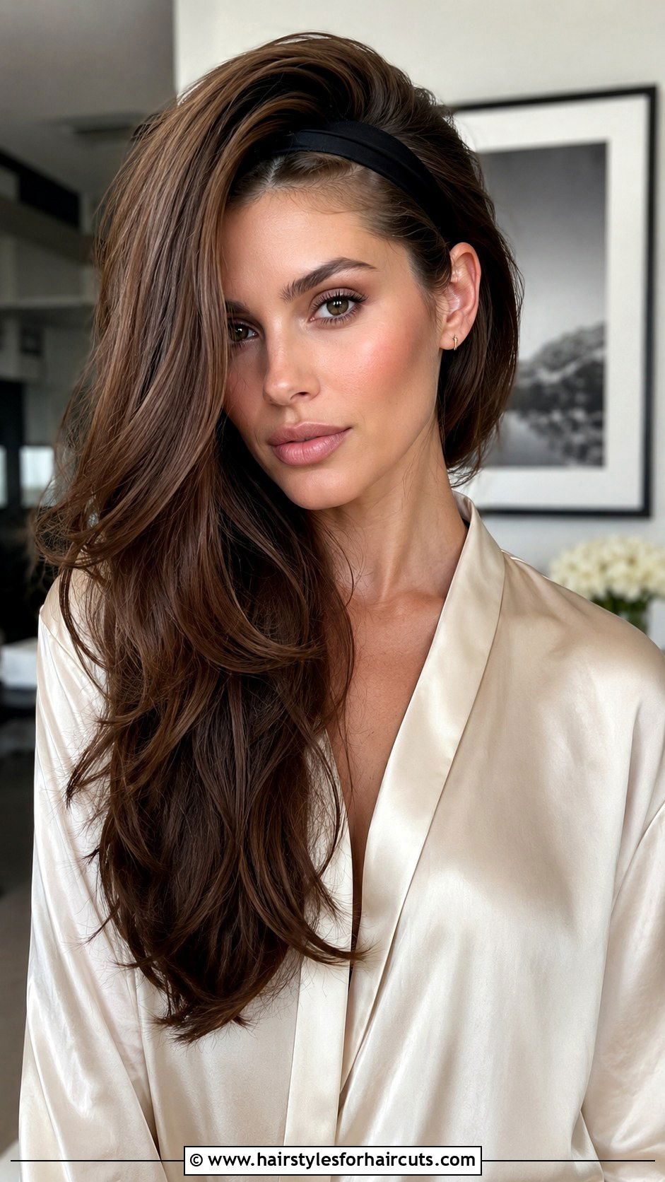 Deep Side Part Long Hair With Headband - 25 long hair 60s hairstyles with headbands - 25 long hair 60s hairstyles with headbands