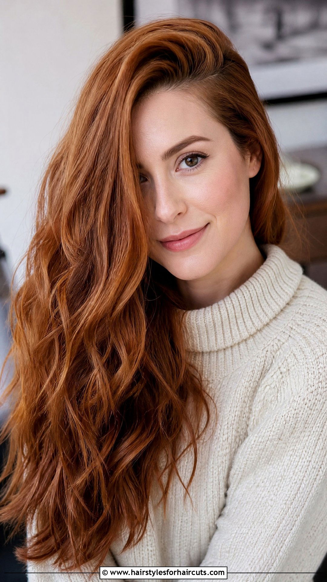 Deep Side Part Long Waves - 25 hairstyles for round faces long hair - 25 hairstyles for round faces long hair