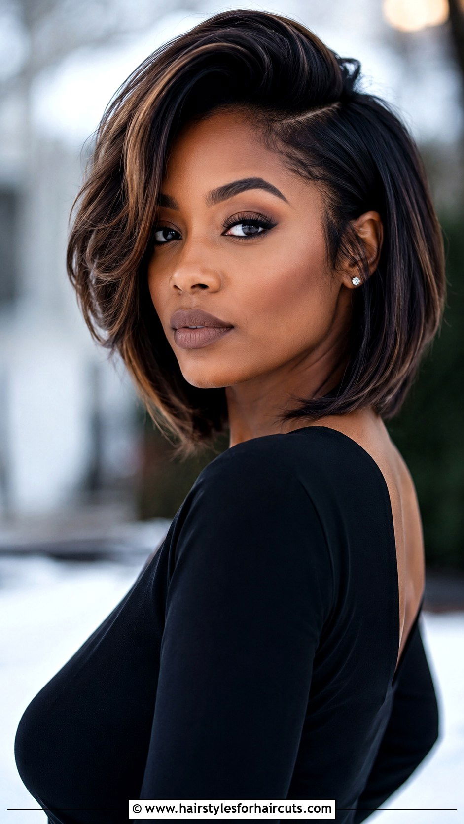 Deep Side Part Neck Length Hair - 25 neck length hairstyles for relaxed hair - 25 neck length hairstyles for relaxed hair
