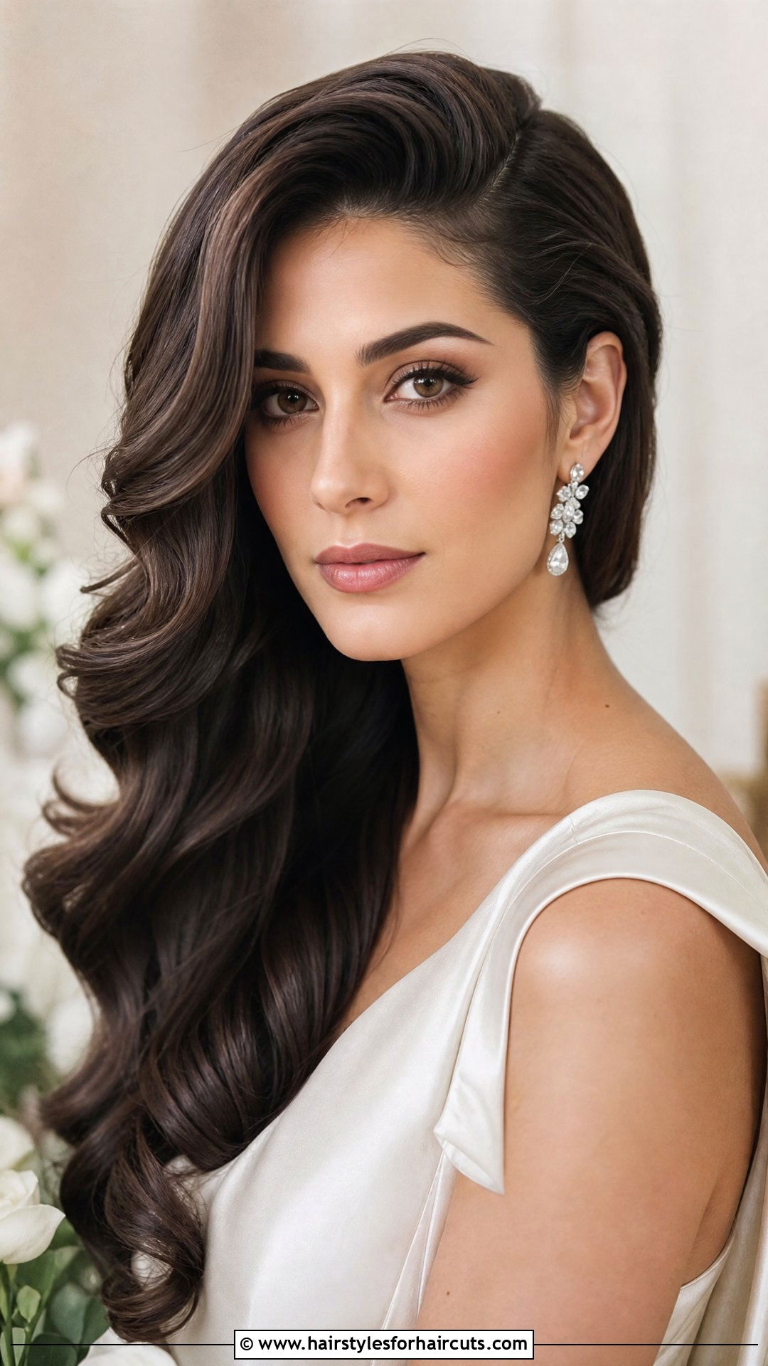 Deep Side Part Waves Wedding - 25 wedding hairstyles for medium hair - 25 wedding hairstyles for medium hair