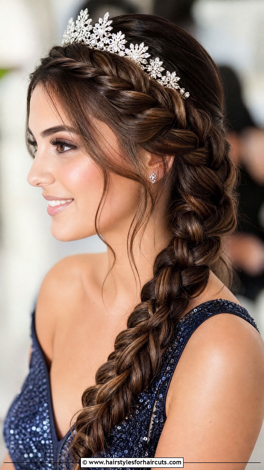 Diagonal Braid Tiara Hairstyle For Long Hair - 25 tiara hairstyles for long hair - 25 tiara hairstyles for long hair