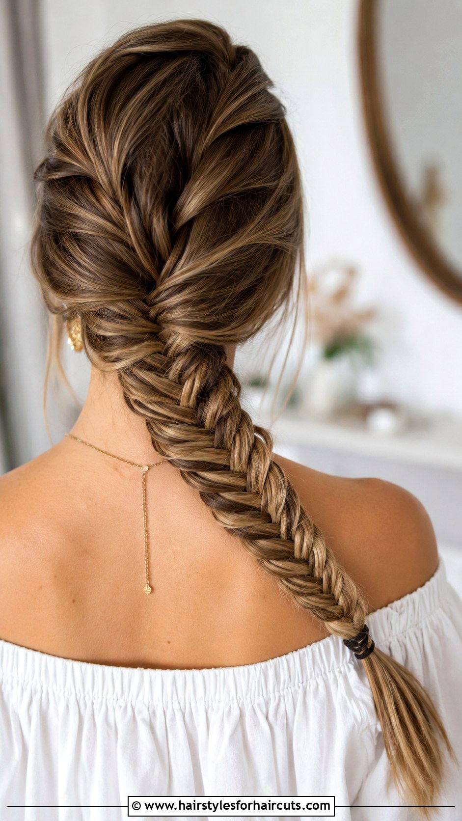 Diagonal Fishtail Braid - 25 diwali hairstyles for long hair - 25 diwali hairstyles for long hair