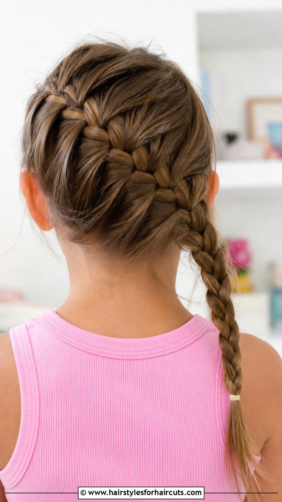 Diagonal French Braid - 25 easy hairstyles for kids with long hair - 25 easy hairstyles for kids with long hair