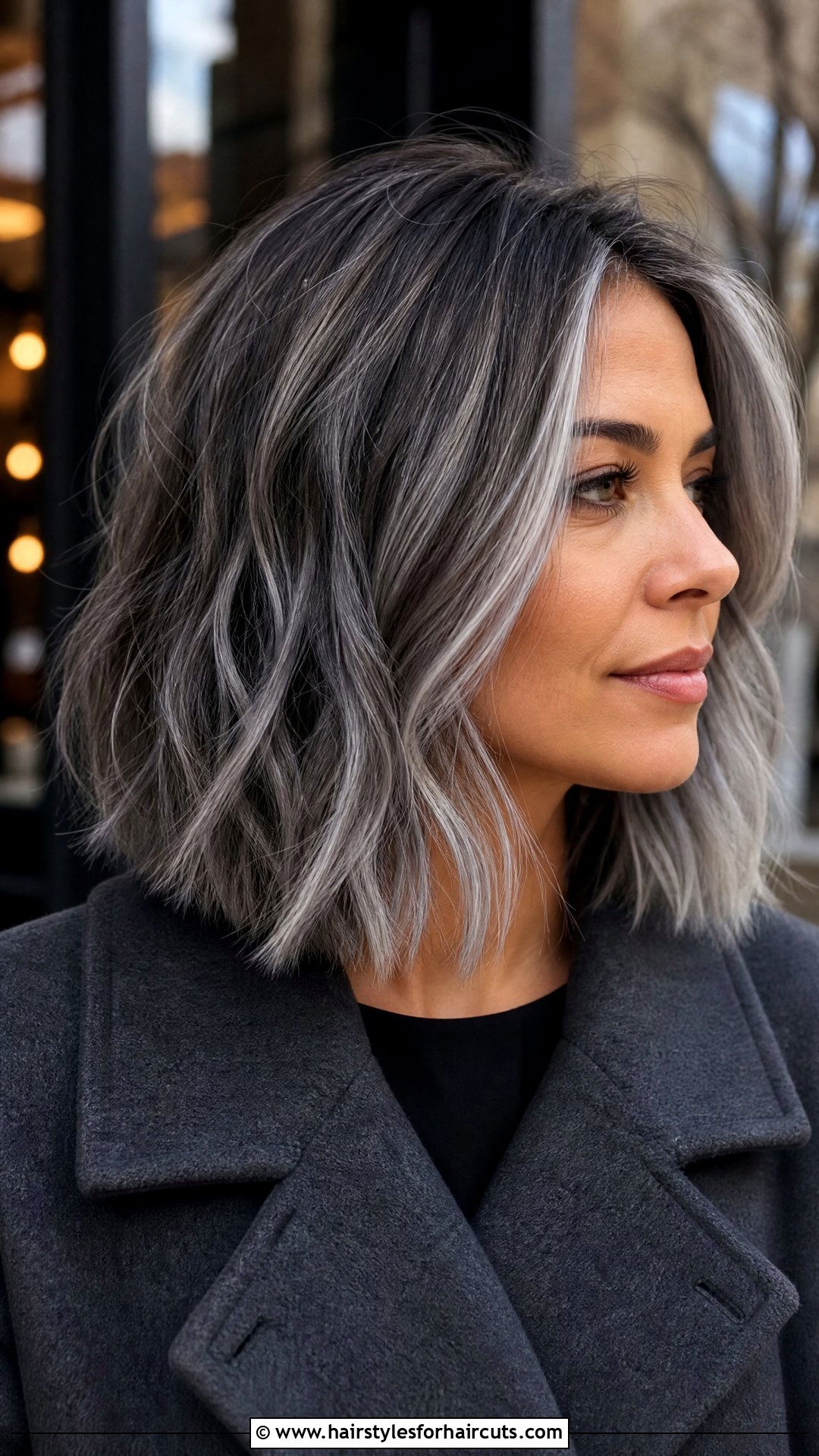 Dimensional Gray Lob - 25 gray hairstyles medium length - 25 gray hairstyles medium length