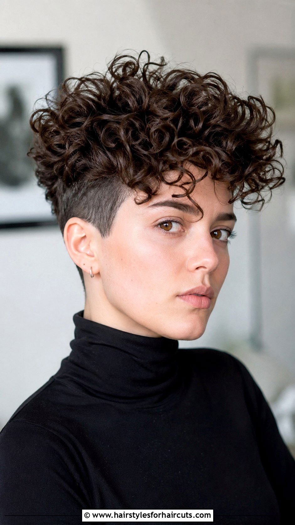 Disconnected Curly Pixie - 25 genderfluid haircuts for curly hair - 25 genderfluid haircuts for curly hair