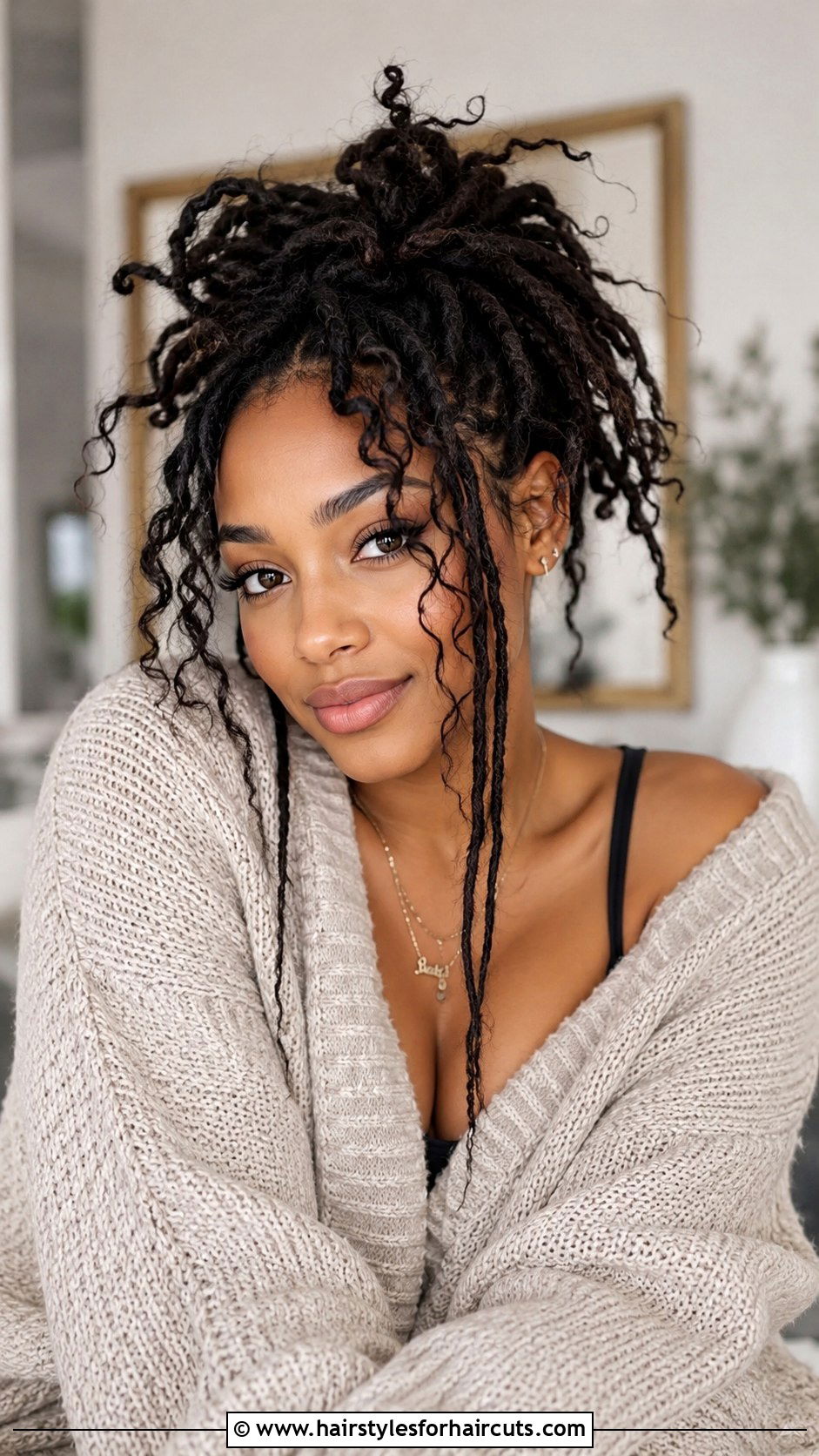 Distressed Locs With Curls - 25 bohemian hairstyles for black hair - 25 bohemian hairstyles for black hair