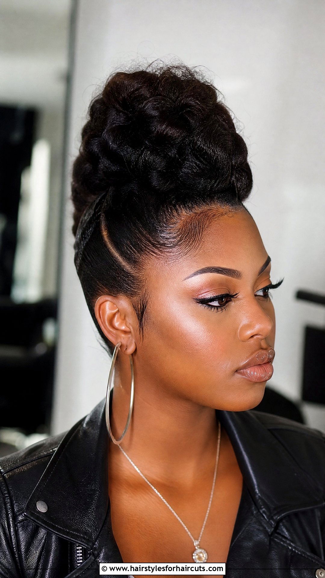 Donut Bun With A Faux Hawk - 25 donut bun hairstyles for black hair - 25 donut bun hairstyles for black hair