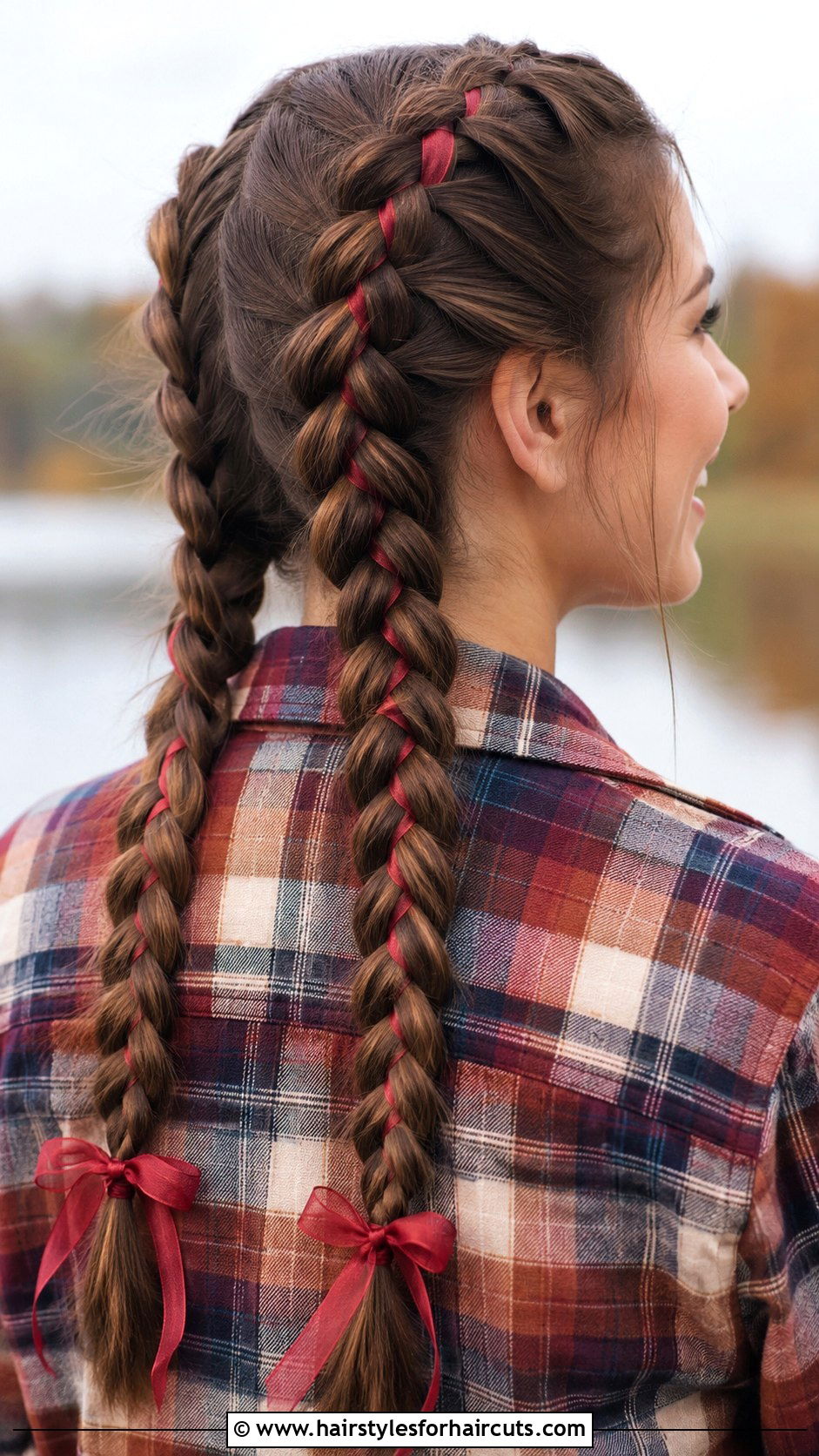 Double Bow Braid Hairstyle - 25 bow hairstyles for long hair - 25 bow hairstyles for long hair
