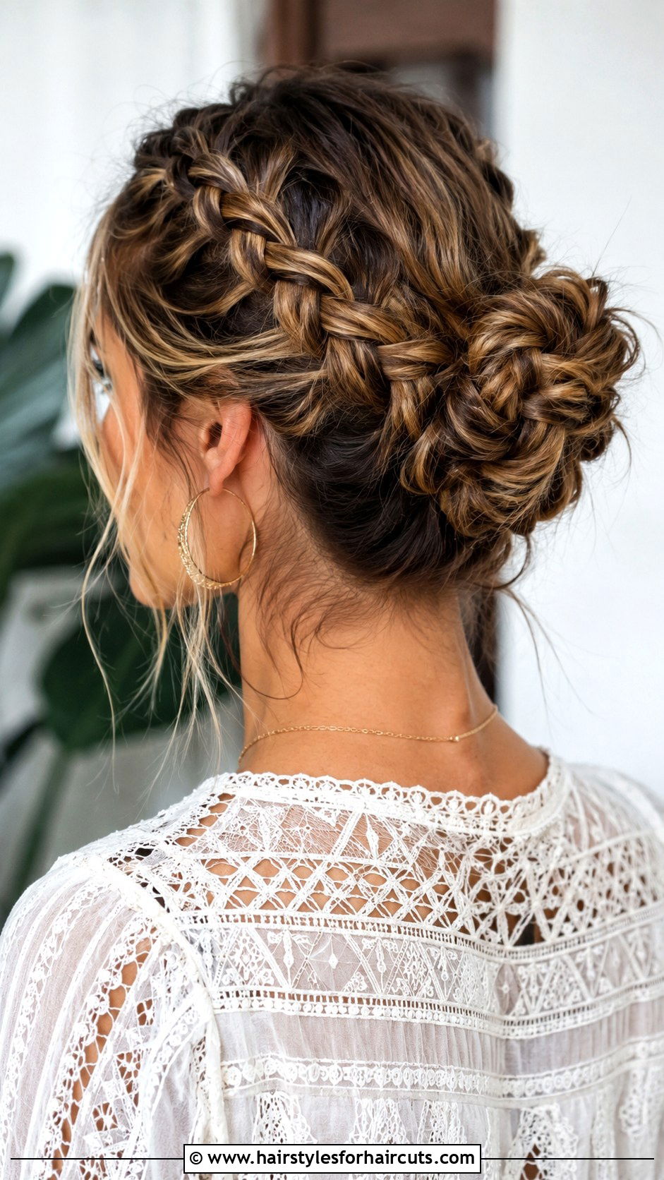 Double Braid Bun Updo - 25 long hairstyles up - 25 long hairstyles up