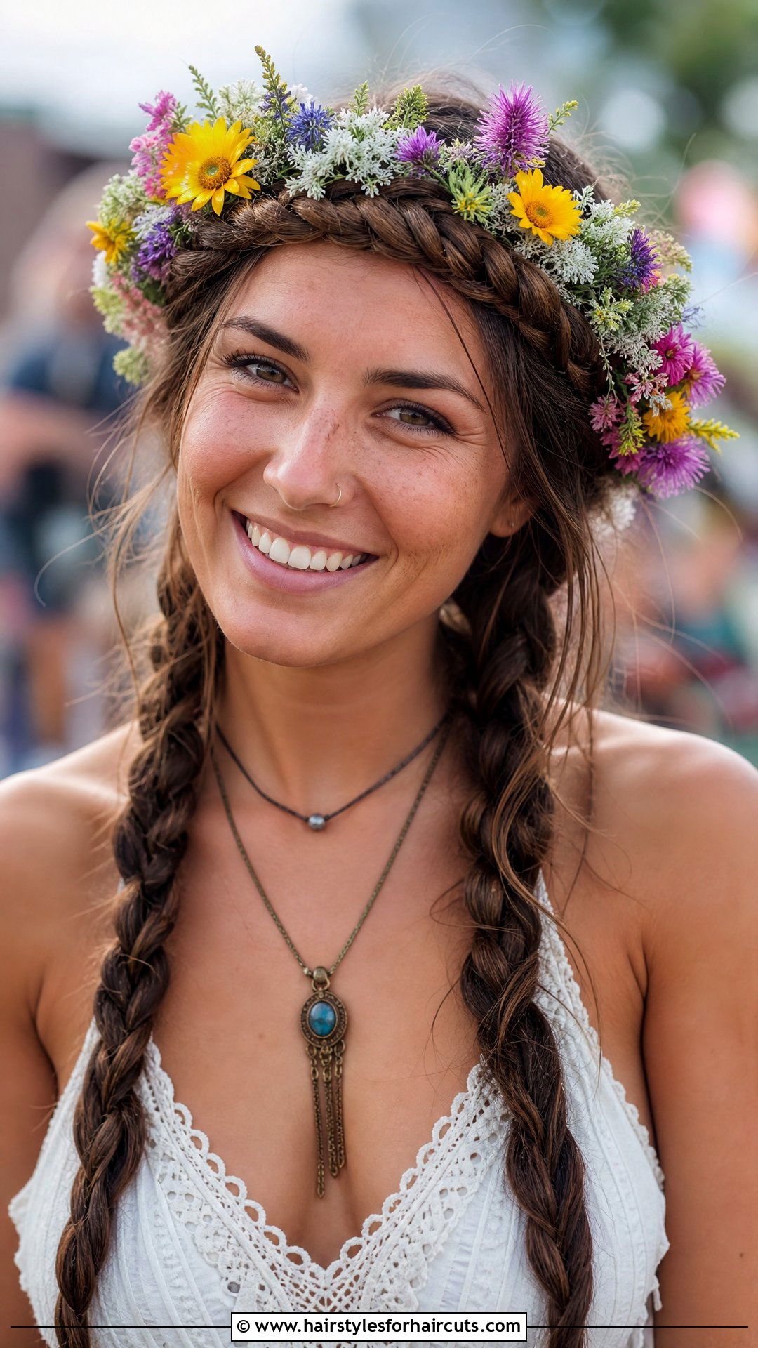 Double Braid Flower Crown Long Hair - 25 flower crown hairstyles for long hair - 25 flower crown hairstyles for long hair
