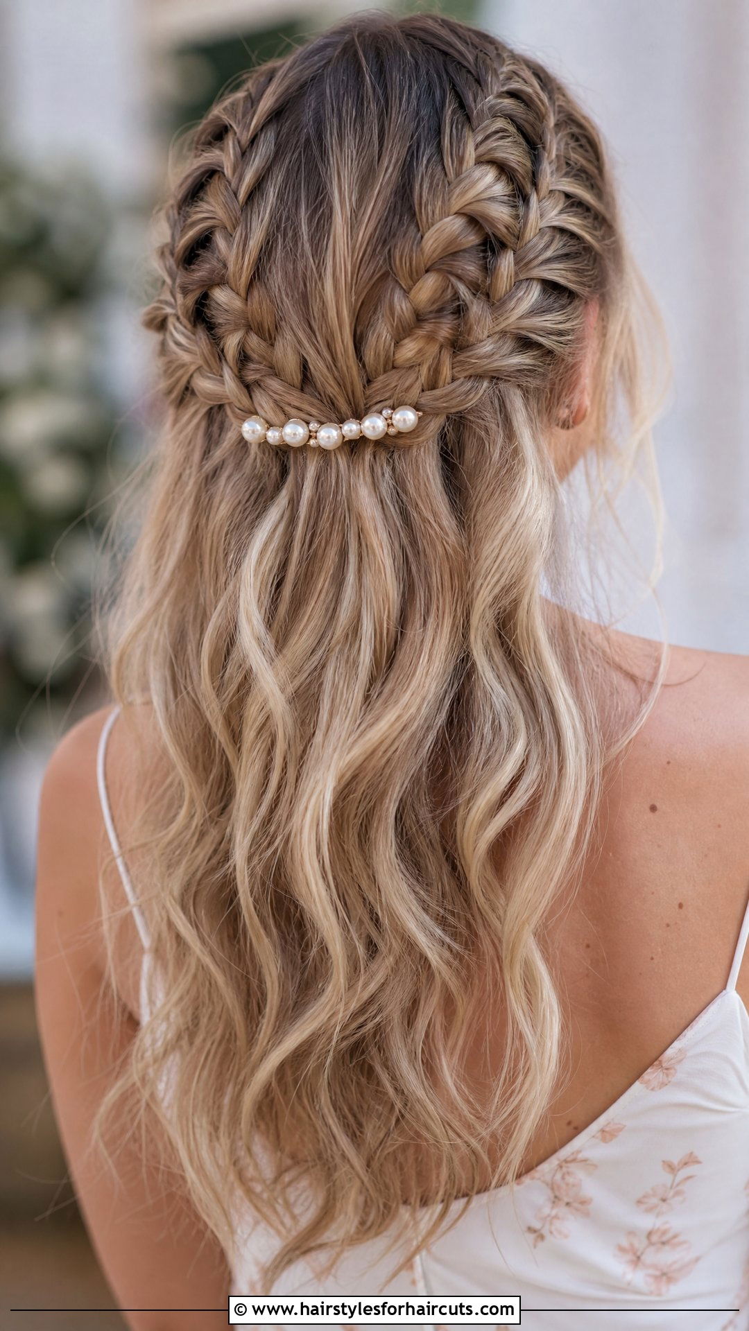 Double Braid Half Up Wedding Hairstyle - 25 wedding hairstyles for thick hair - 25 wedding hairstyles for thick hair
