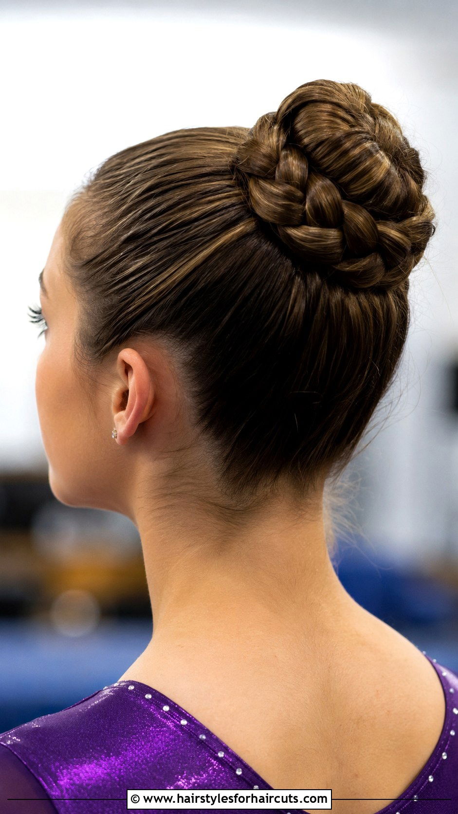 Double Braided Bun Gymnastics Hairstyle For Long Hair - 25 gymnastics hairstyles for long hair - 25 gymnastics hairstyles for long hair