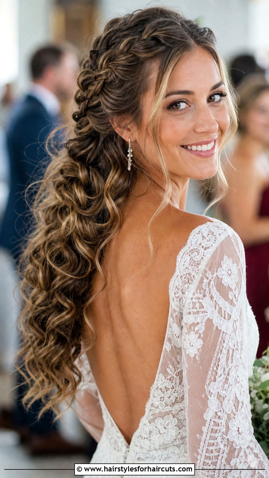 Double Braided Curly Wedding Hairstyle - 25 wedding hairstyles curls - 25 wedding hairstyles curls