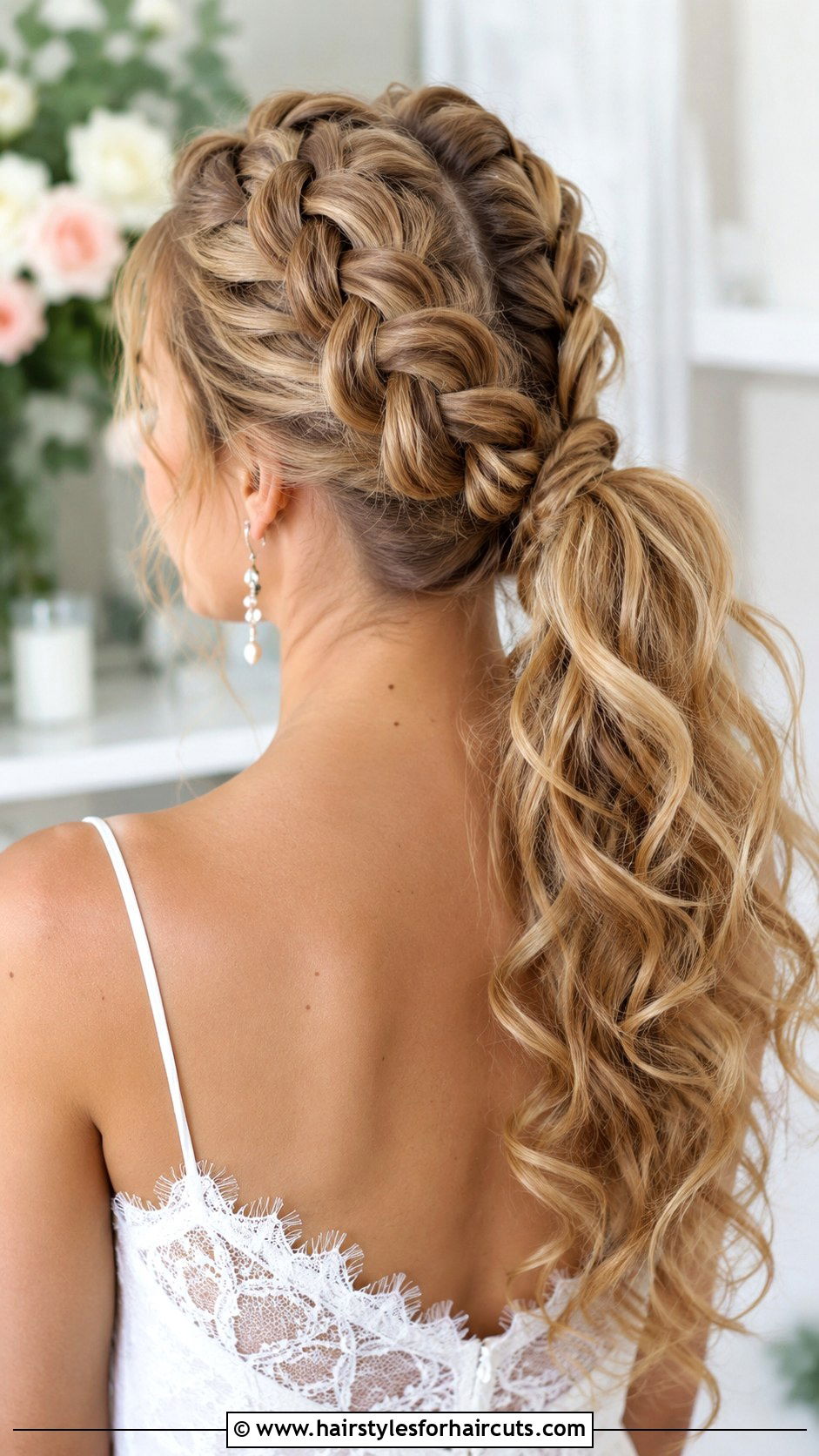 Double Braided Curly Wedding Hairstyle - 25 curly wedding hairstyles for long hair - 25 curly wedding hairstyles for long hair