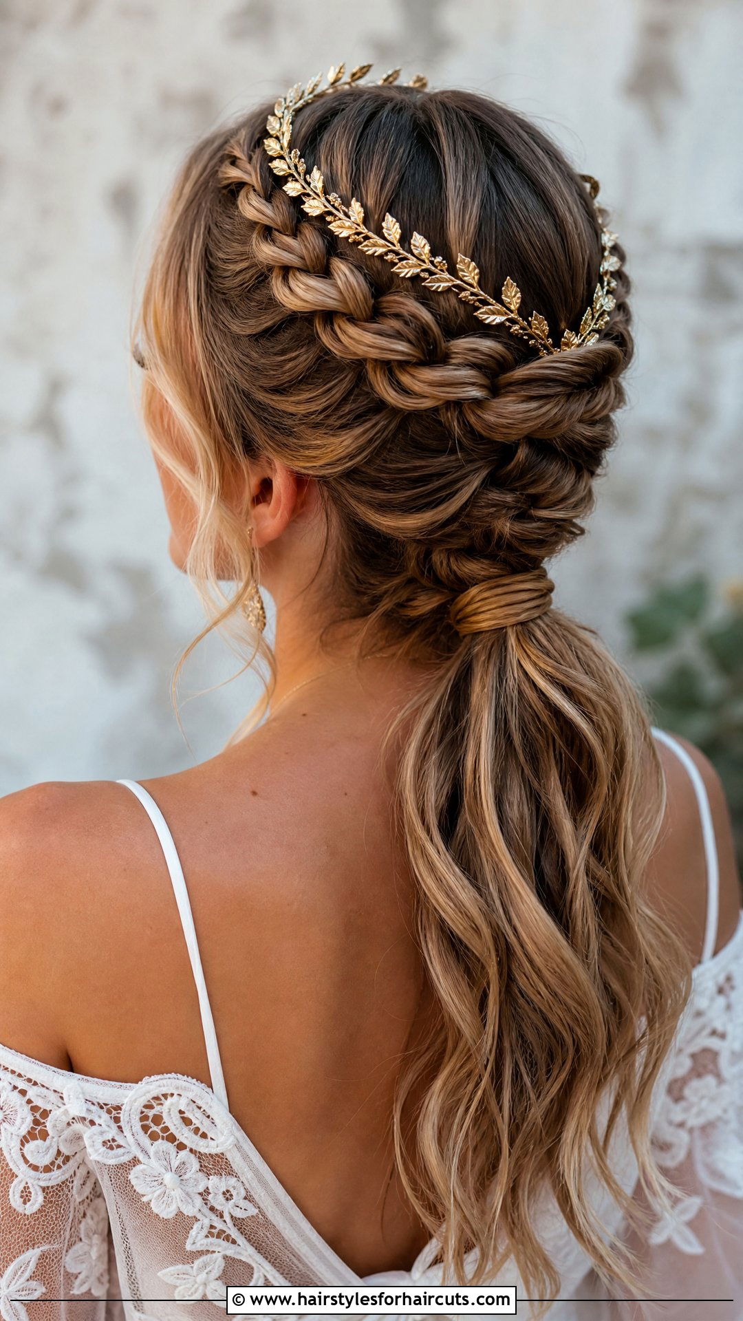Double Braids Into Low Ponytail With Crown - 25 long hair quinceanera hairstyles with crown - 25 long hair quinceanera hairstyles with crown