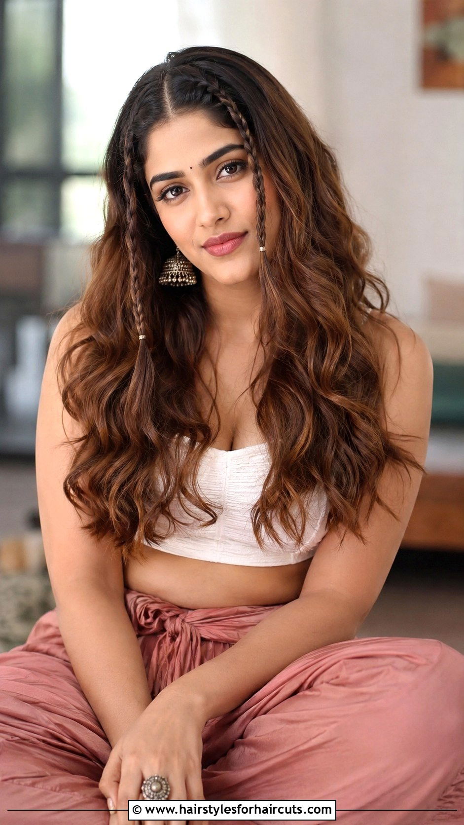 Double Braids Loose Waves - 25 indian hairstyles - 25 indian hairstyles