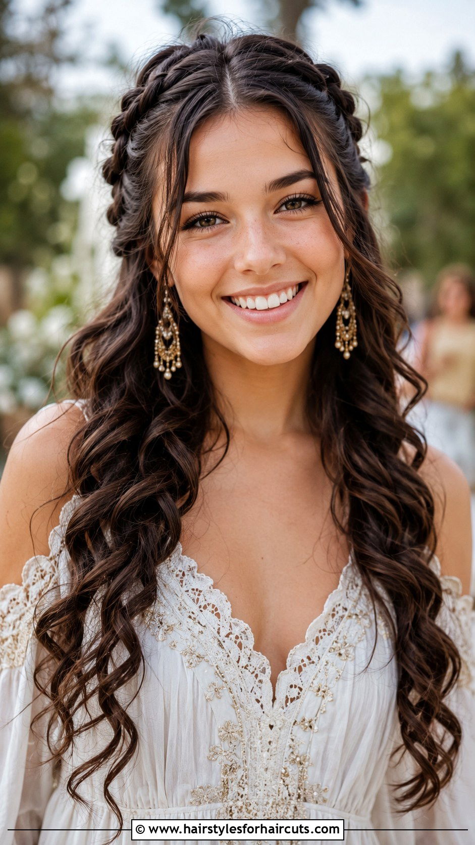 Double Braids With Loose Curls Hoco - 25 hoco hairstyles for curly hair - 25 hoco hairstyles for curly hair