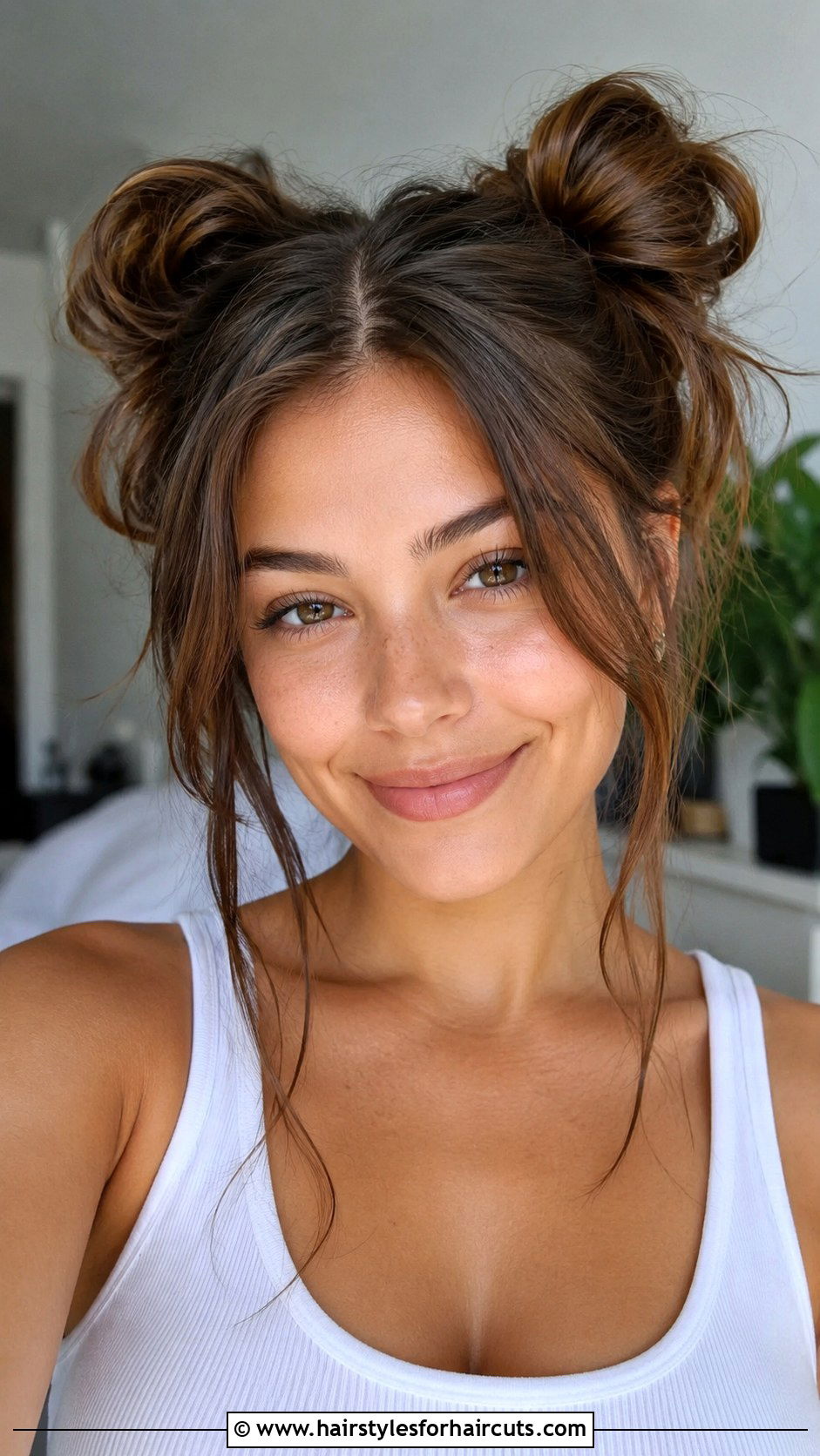Double Buns Loose Pieces - 25 hippie haircuts - 25 hippie haircuts