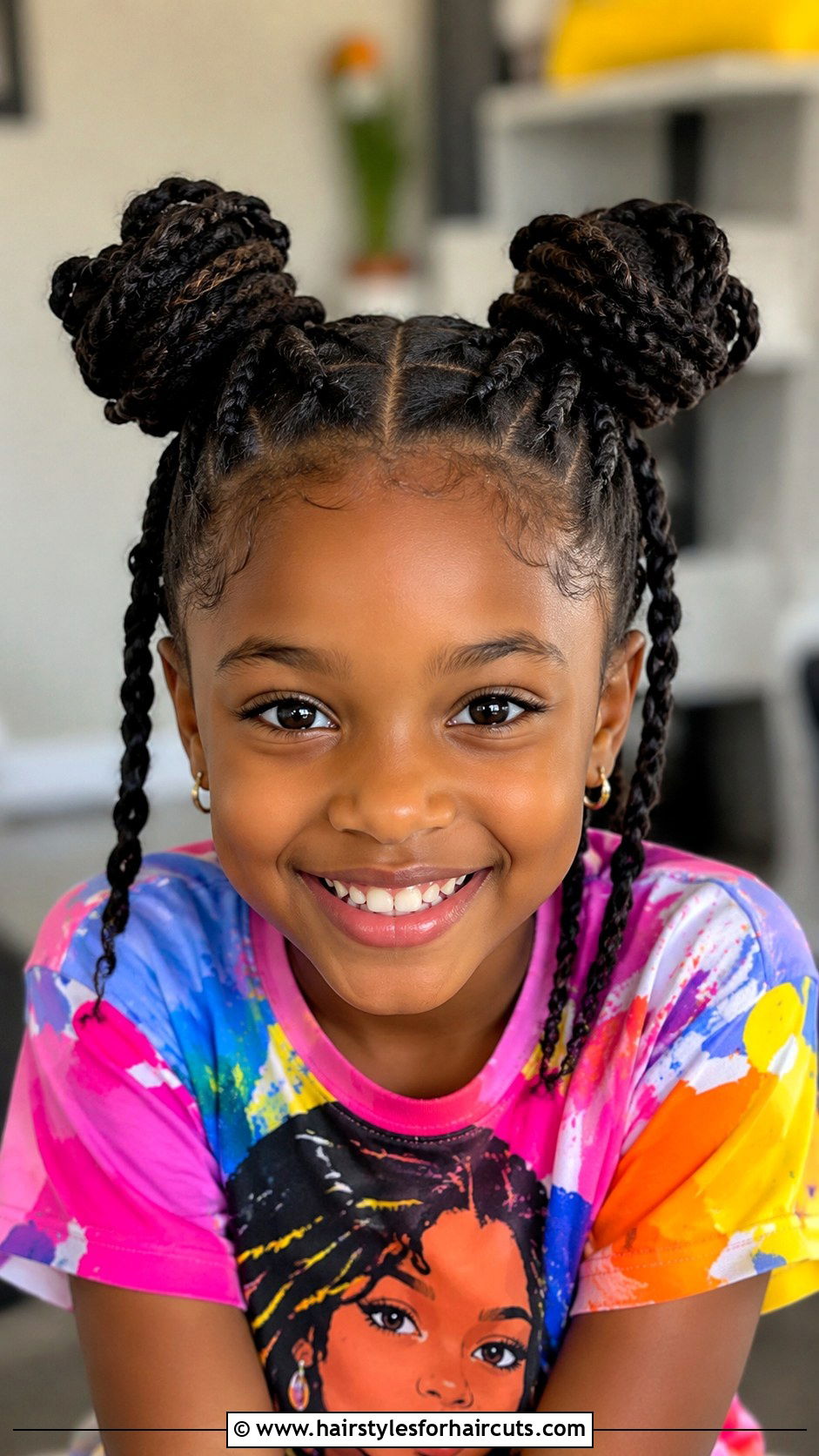 Double Buns With Twists - 25 black kids hairstyles - 25 black kids hairstyles