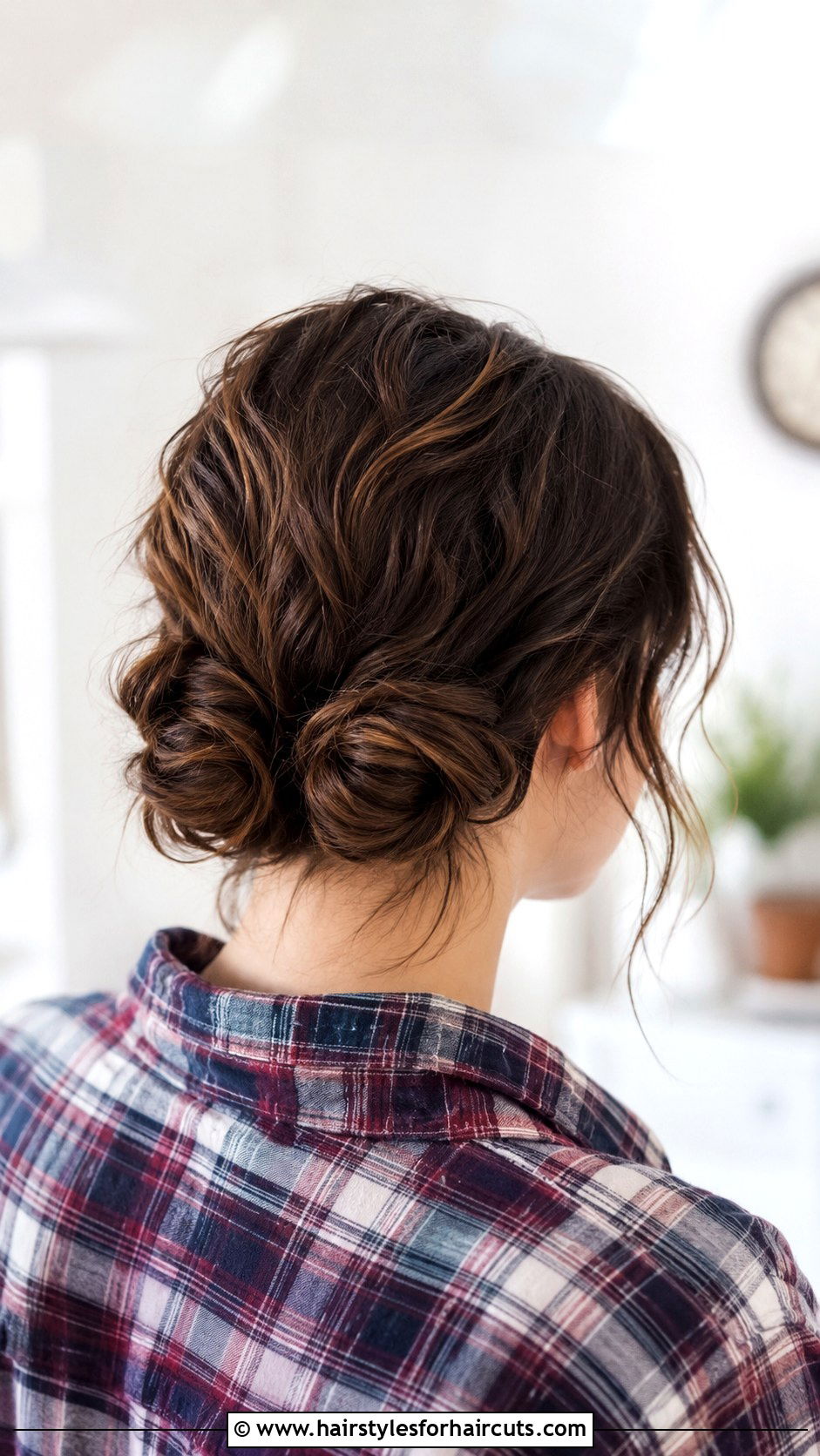 Double Curly Buns - 25 easy curly hairstyles for medium hair - 25 easy curly hairstyles for medium hair