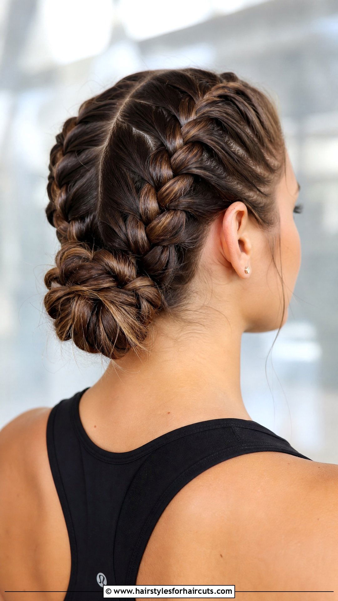Double Dutch Braid Bun - 25 engagement hairstyles for long hair - 25 engagement hairstyles for long hair