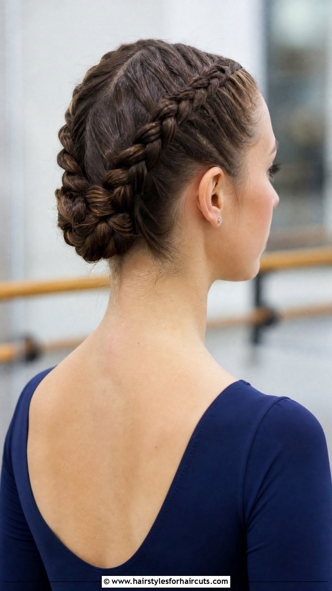 Double French Braids Bun - 25 gymnastics hairstyles - 25 gymnastics hairstyles