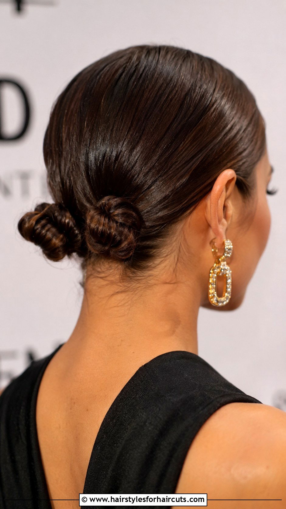 Double Low Buns - 25 bun hairstyles for short hair - 25 bun hairstyles for short hair