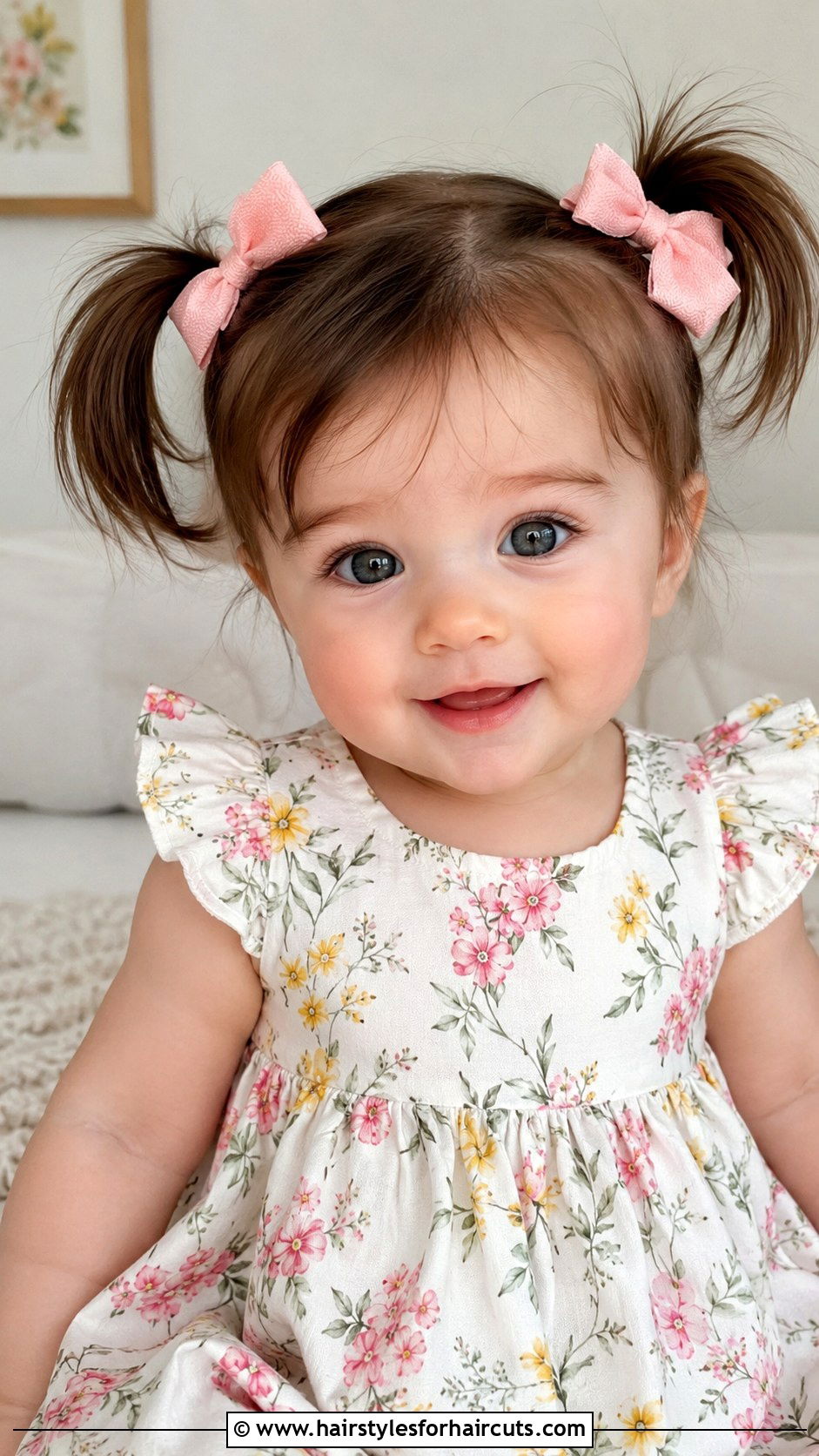 Double Pigtails With Bows - 25 baby hairstyles girl - 25 baby hairstyles girl