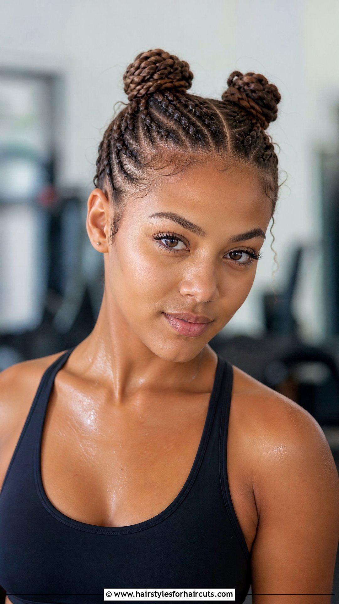 Double Space Buns With Braids - 25 workout hairstyles that wont damage hair - 25 workout hairstyles that won't damage hair