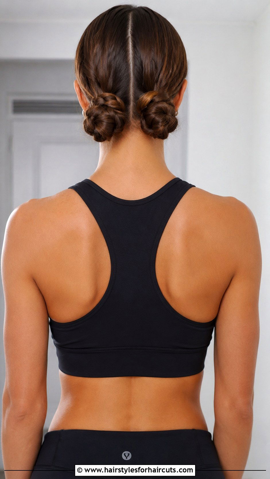 Double Twisted Low Buns - 25 basketball hairstyles for long hair - 25 basketball hairstyles for long hair