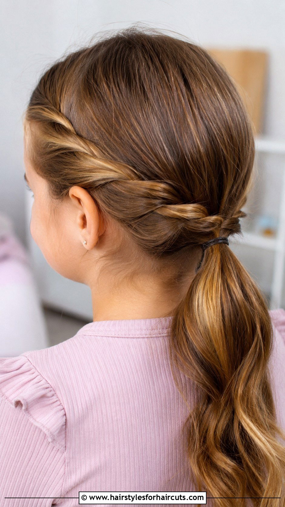 Double Twisted Ponytail - 25 easy hairstyles for kids with long hair - 25 easy hairstyles for kids with long hair