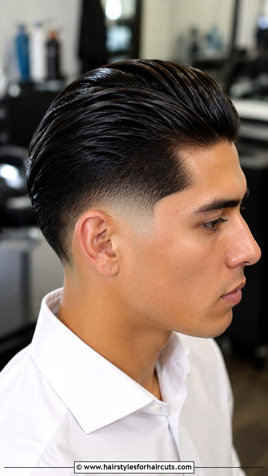 Drop Fade With Long Slick Back - 25 fade haircuts with long hair - 25 fade haircuts with long hair
