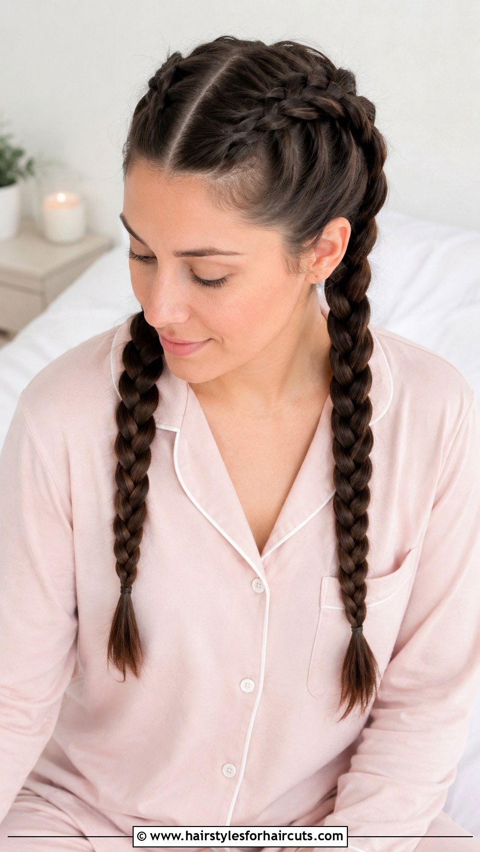 Dutch Braid Bedtime Hairstyle - 25 bedtime hairstyles for long hair - 25 bedtime hairstyles for long hair