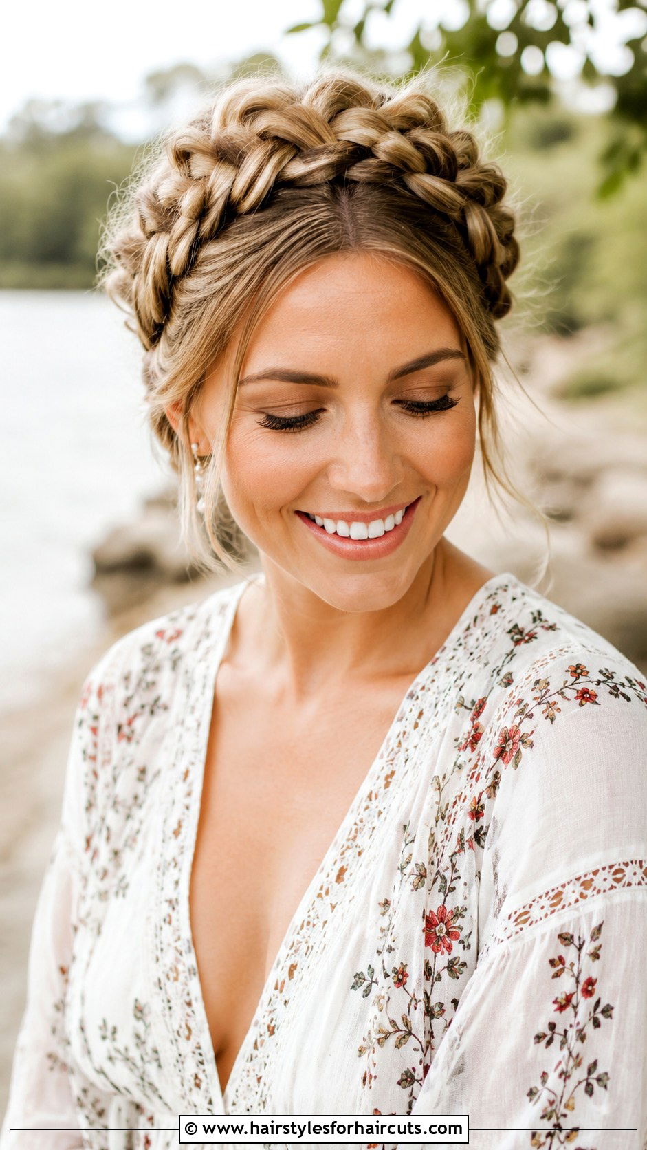 Dutch Braid Crown - 25 fancy hairstyles for medium hair - 25 fancy hairstyles for medium hair