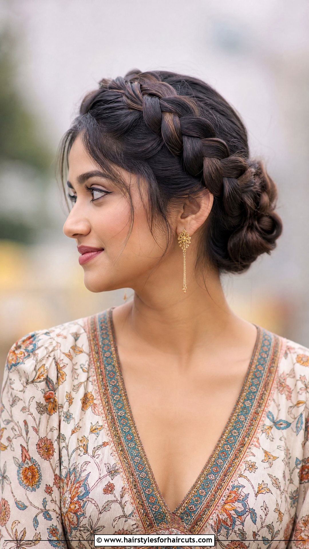 Dutch Braid Crown Updo - 25 indian hairstyles girl - 25 indian hairstyles girl