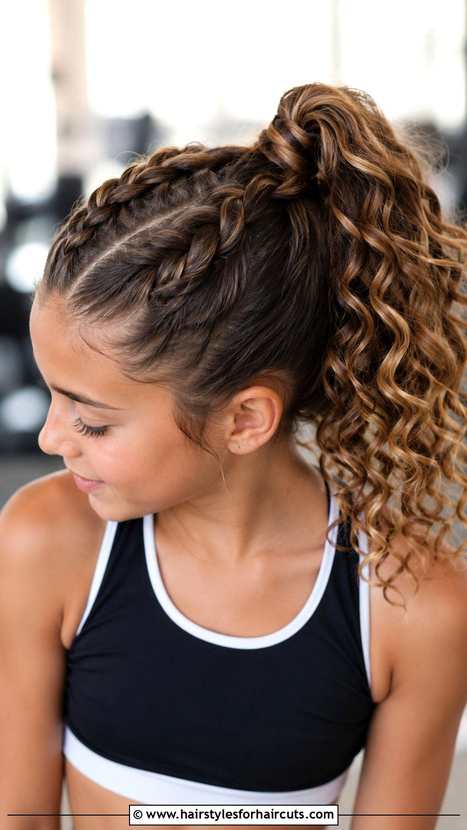 Dutch Braid Curly Ponytail - 25 easy hairstyles for girls with curly hair - 25 easy hairstyles for girls with curly hair