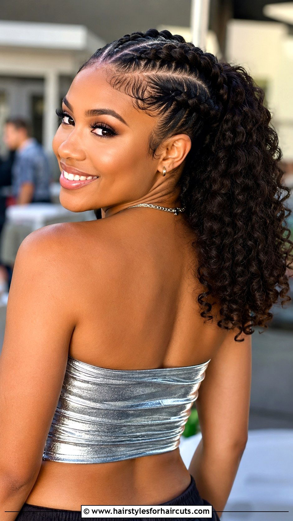 Dutch Braid Curly Ponytail - 25 dance hairstyles for curly hair - 25 dance hairstyles for curly hair